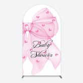 Aperturee - Aperturee Fairy Tale Pink Bow Tie Baby Shower Arch Backdrop